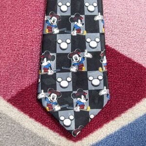 Vintage Disney‎ Unlimited Mickey Mouse Golf Men's Tie Black Gray